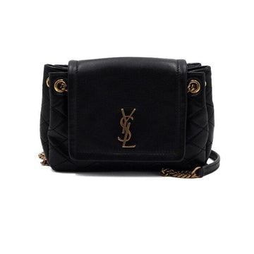 SAINT LAURENT Schwarze Lammleder Monogram Nolita Schultertasche und Crossbody-Tasche 672738 155627366