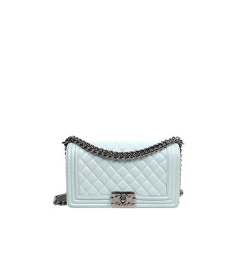 CHANEL Sky Blue Medium Boy Bag 57142 155628205
