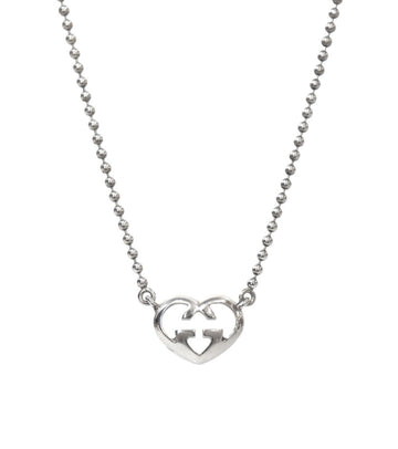 Gucci Heart Interlocking G Silver Necklace 56813 155631922
