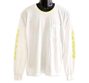 CHROME HEARTS Langarmshirt mit Schriftzug-Logo Weiß-Limette Q15NAUD4 155635171