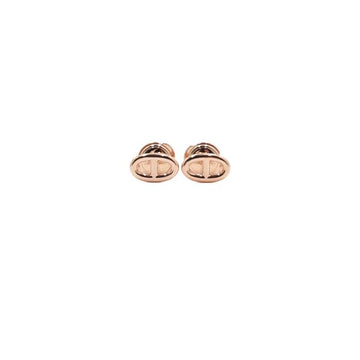 Hermes H113503B 18K Rose Gold CHAINE DANCRE Blue Stone Chandal Earrings aa63375 155635667
