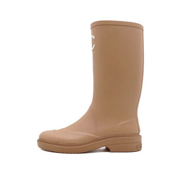 CHANEL G39620 Brown Cowchoc Rubber Damen Gummistiefel aa63344 155635674
