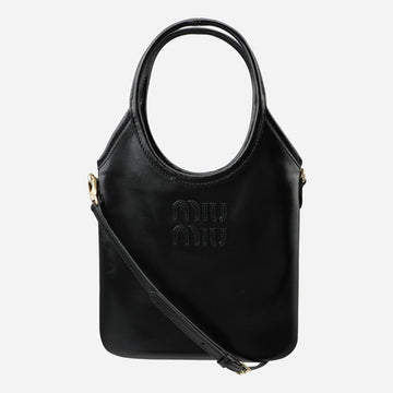 MIU MIU アイビー レザー トートバッグ ミニ ブラック 5BA281 2IEO F0002 150280502