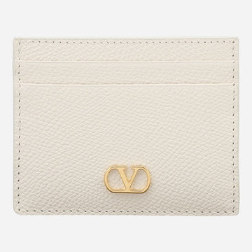 Valentino V Logo Signature Card Holder Ivory 154140181