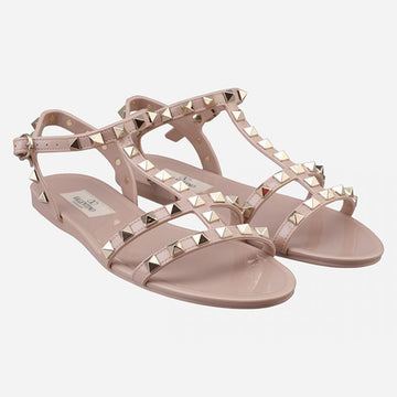 Valentino Rockstud Flat Sandals Powder 6W2S0H38 PVS P45 122188280