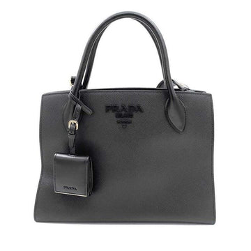 PRADA サフィアーノ モノクローム トート兼 ショルダーバッグ 5052607150 155646003