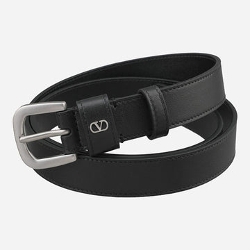 Valentino Men's V Logo Belt Black 154140225