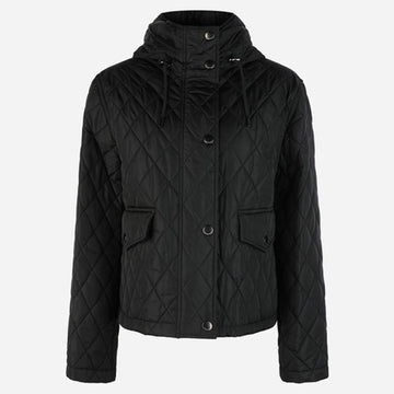 Burberry Women's Cropped Quilted Nylon Hooded Jacket Black 8110329 A1189 150549611