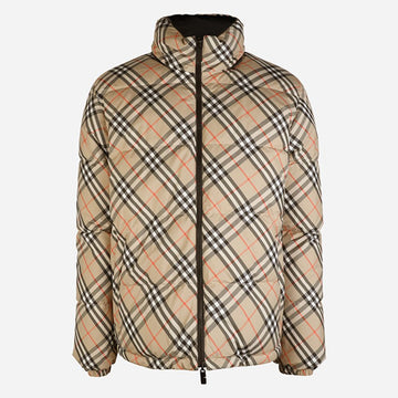 Burberry Men's Reversible Check Puffer Jacket Sand Beige 148525135
