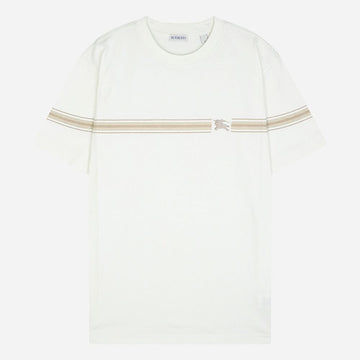 BURBERRY 5S ストライプコットン半袖Tシャツ アイス 8104051 C1412 126883607