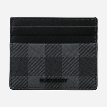 BURBERRY Metall-Logo-Check-Kartenetui Charcoal 8112259 A8800 154377191