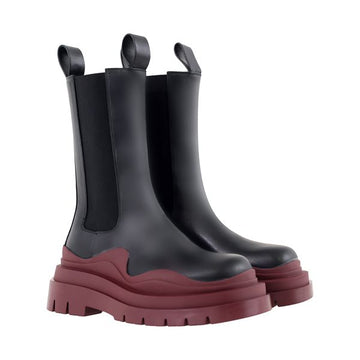 BOTTEGA VENETA Damen Reifen Chelsea Stiefel Schwarz Kirsche 630297 VBS50 1507 44484436