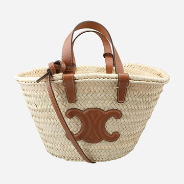 CELINE 6S パニエ ティン ラフィア トートバッグ 153750070