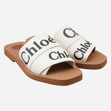 Chloe 6S Woody Flat Mule White 152837044