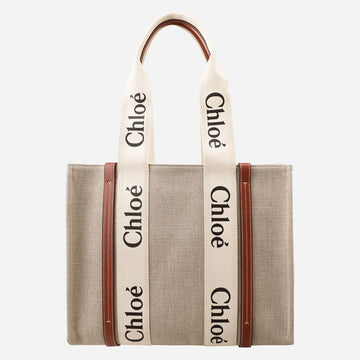 CHLOE ウッディバッグ ミディアム トート ブラウン 90U 142138854