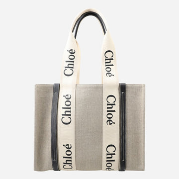 Chloe Woody Bag Medium Tote Navy 143752932