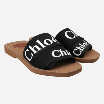 CHLOE 5S ウディ フラット ミュール ブラック CHC22U188Z3 001 136608196