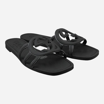 Gucci Interlocking G Slide Sandals Black 780307 J8700 1000 155416696