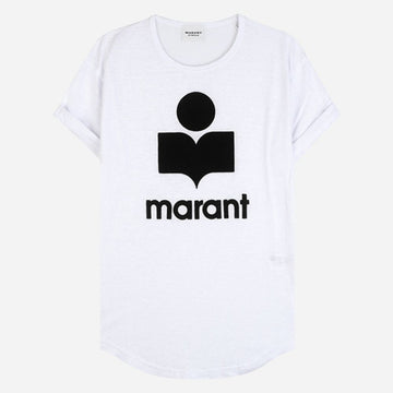 ISABEL MARANT コールドリネンロゴTシャツホワイトTS0004FA A1N09E 20WH 130180363
