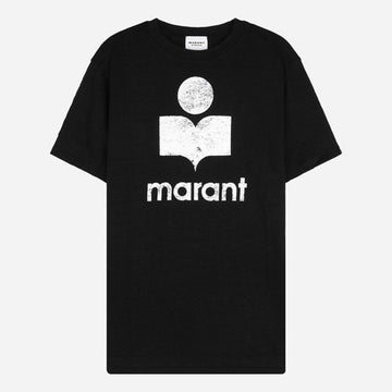 ISABEL MARANT 6S ロゴリネン半袖Tシャツ ブラック TS0001FB A1N10E 01BK 152533846