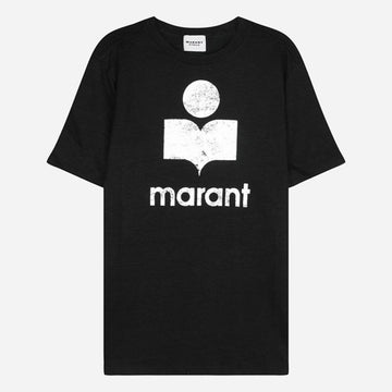 ISABEL MARANT ロゴリネン半袖TシャツブラックTS0001FB A1N10E 01BK 122188569