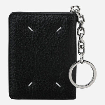 MAISON MARGIELA 6S Schlüsselanhänger mit Stichen Kartenetui Schwarz P4455 T8013 150217994