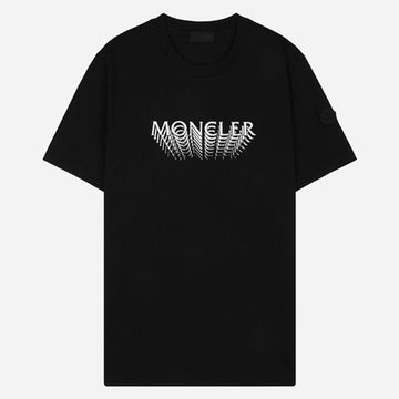 MONCLER 6S メンズ ロゴ プリンティング 半袖 Tシャツ ブラック 8C00022 89AYW 999 153253506