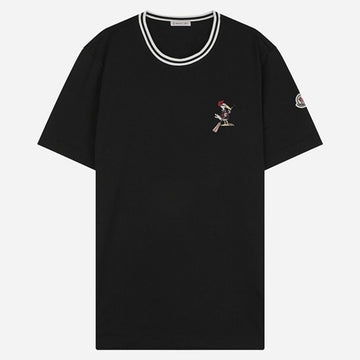 MONCLER モンドク ロゴ パッチ 半袖 Tシャツ ブラック 8C00012 89AYY 999 153447790
