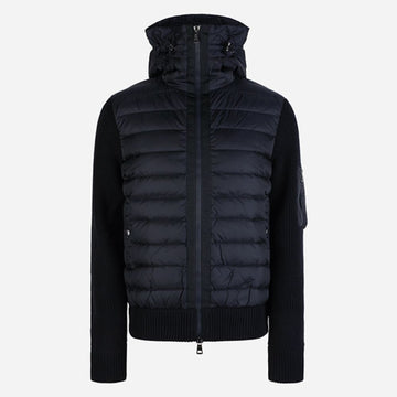 MONCLER Männer Logo Padded Mix Hoodie Navy 9B50800 A9340 777 149341756