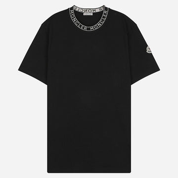 Moncler Logo Trimmed Short Sleeve T-Shirt Black 153447791