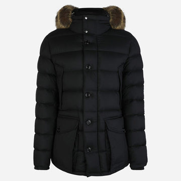 MONCLER Herren-Pufferjacke mit Pelzhut Schwarz 1A00124 596K7 999 148774077