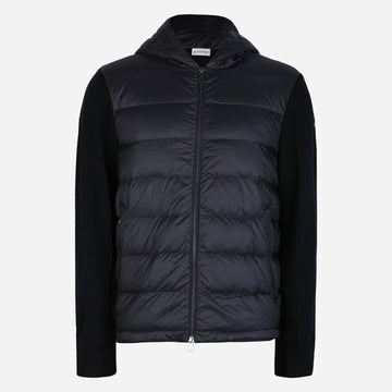 Moncler Men's Logo Padded Mix Hooded Jacket Navy 9B00006 M1131 776 144348620 [P]