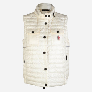MONCLER グレノーブル プリント レディース ダウン ベスト ホワイト アイボリー 1A00019 597X6 04A 155426484