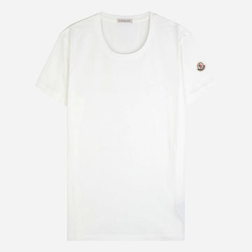 MONCLER 6S 女性 ロゴ パッチ 半袖 Tシャツ ホワイト 8C73200 V8058 033 153476762