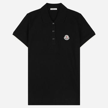Moncler Cotton Polo Shirt with Logo Patch Black 152163573