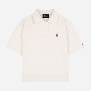 Moncler Polo Shirt with Grenoble Logo Patch for Women White 8A00003 89AZ9 034 153476786