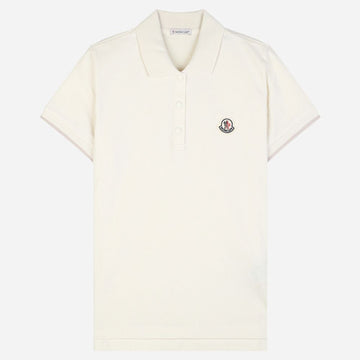 MONCLER Cotton Polo Shirt mit Logo-Patch für Damen in Weiß 8A00004 84720 034 152163576