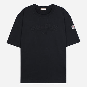 MONCLER Damen Logo T-Shirt Kurzarm Navy 144188369