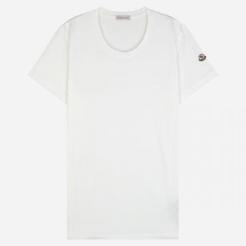 MONCLER 女性用ロゴパッチ半袖Tシャツ ホワイト 8C73200 V8058 033 131284932