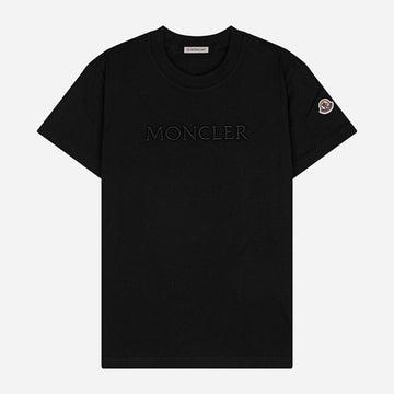 MONCLER 5F 女性ロゴ刺繍Tシャツ ブラック 8C00012 89AUO 999 142315082