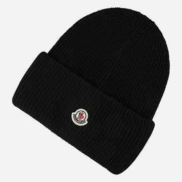 Moncler 5F Logo Patch Beanie Black 3B00032 M1241 999 143106024