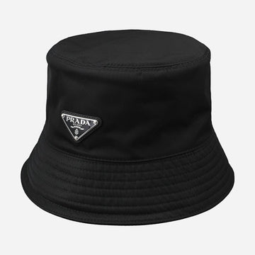 PRADA 5F Logo Nylon Bucket Hat Schwarz 1HC137 2DMI F0002 149583012