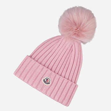 Moncler Pompom Logo Patch Beanie Pink 3B00064 M1131 518 146279157