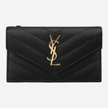 Saint Laurent Monogram Flap Card Holder Black 153912556
