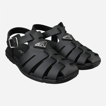 PRADA Fischer Sandalen mit Dreieckslogo für Männer Schwarz 2X3119 3LKK F0002 128976892