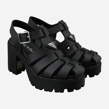 Prada Rubber Platform Sandals Black 153447803
