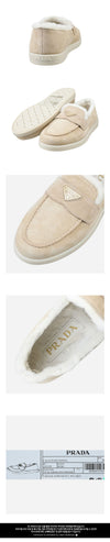 PRADA Damen Suede Shearling Loafer Ecru 1D222N 3LPM F0379 121375828 [P]