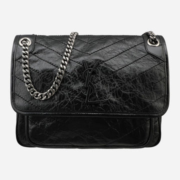 SAINT LAURENT 6S ニキバッグ ミディアム チェーン ショルダー ブラック 633158 0EN04 1000 153750588