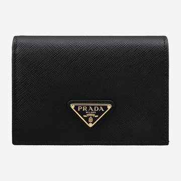 PRADA 6S Saffiano Dreieckslogo Geldbörse Schwarz 1MV021 QHH F0002 150746992