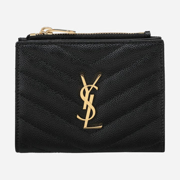 Saint Laurent Monogram Zipper Ring Wallet Black 575879 BOW01 1000 153912391